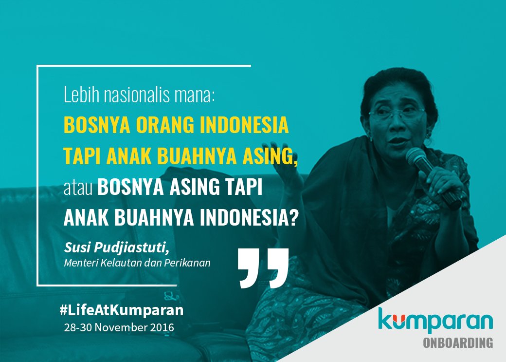 kumparan's tweet photo. Kutipan terbaik hari kedua acara Kumparan Onboarding dari @susipudjiastuti, @ir_ariefyahya, dan @a_azwarnas #LifeAtKumparan #Kumparan https://t.co/bokOvm5cHc