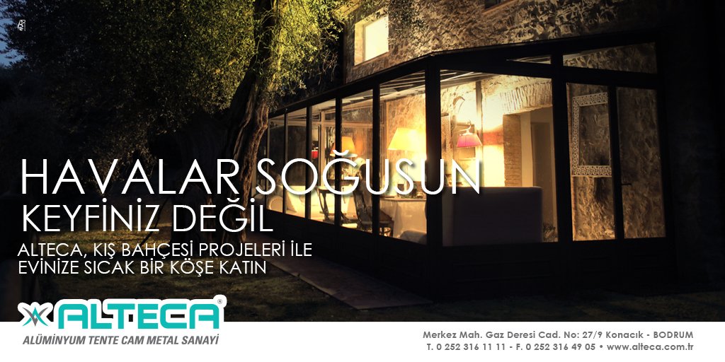 AltecaAluminyum's tweet photo. ALTECA, KIŞ BAHÇESİ PROJELERİ İLE EVİNİZE SICAK BİR KÖŞE KATIN..
0252 316 11 11 https://t.co/Xw3iRTMTYB
#bodrum #altecaaluminyum #kışbahçesi https://t.co/kjfvwNAutX