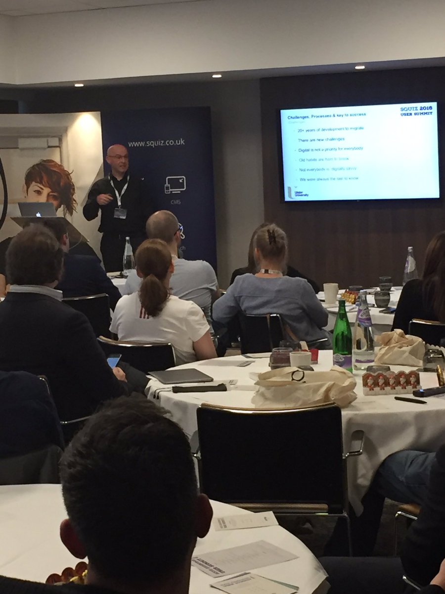 squizuk's tweet photo. Mark Kennedy of @UlsterUni tells us of the challenges, processes and keys to digital success for universities #squizedinburgh16 https://t.co/IlWraNKWup
