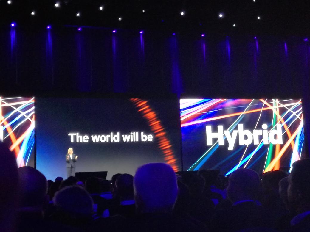antherarm's tweet photo. The world will be Hybrid #discover2016 @MegWhitman https://t.co/fApjYnHt1c