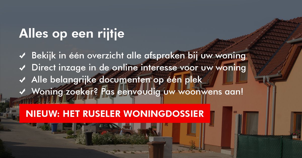 Altijd op de hoogte! Nieuw: Het Ruseler Woningdossier. Bekijk meer informatie en een demo op: ruseler-rotterdam.nl/woningdossier/ #rotterdam #nesselande