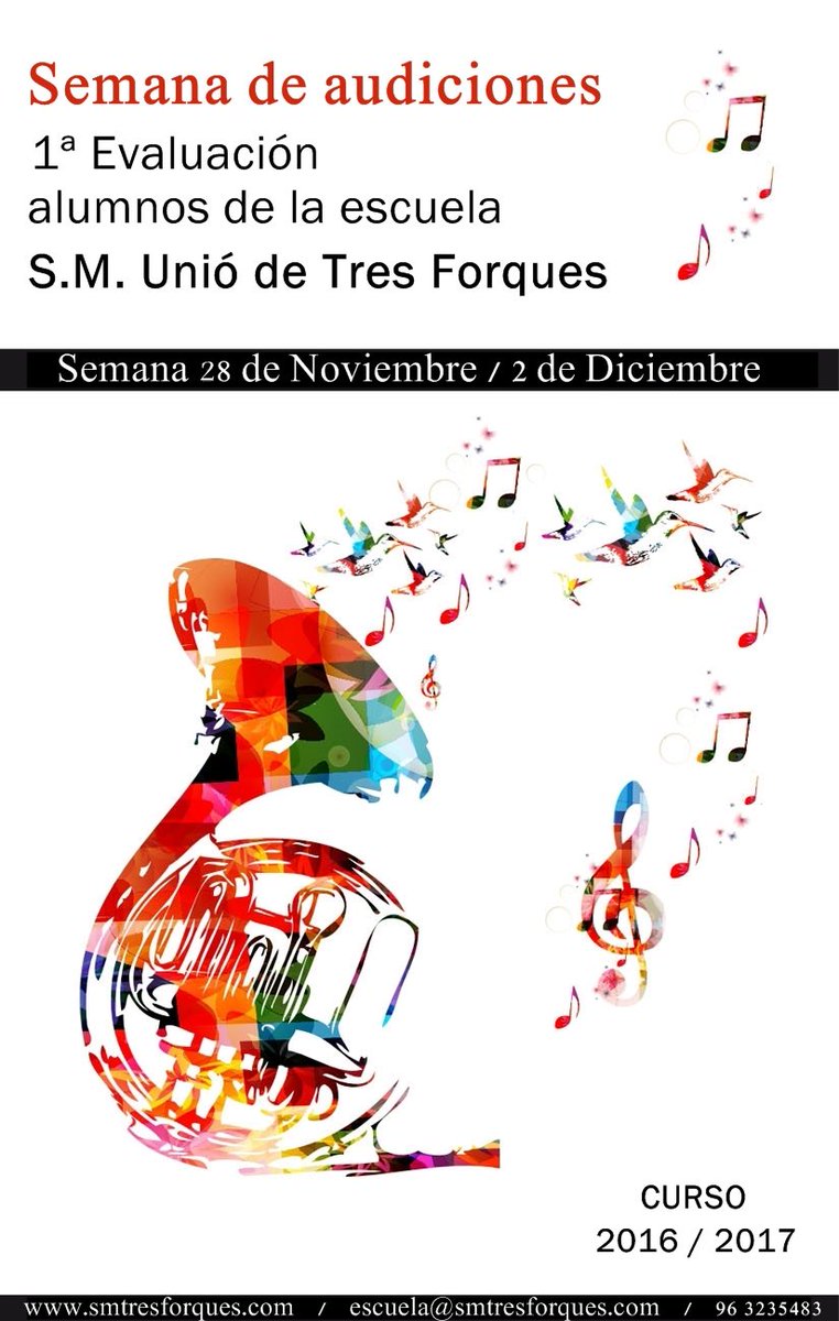 cosomuval's tweet photo. Del 28 novembre al 2 desembre tindrà lloc la setmana d' #audicions dels alumnes de @bandaSmutf. Més info: https://t.co/H12ZS12wXa #SMUTF https://t.co/VbS6P8Y6UO