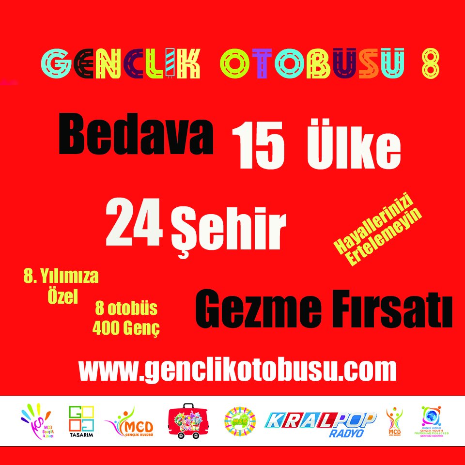 GenclikOtobusu's tweet photo. #GençlikOtobüsü #Bedava #15ülke24şehir #GezmeFırsatı #Paris #Roma #Barcelona #Amsterdam #Madrid #Brüksel #Berlin #Pisa #Venedik #Prag #Nice https://t.co/kJiDpYUxNV