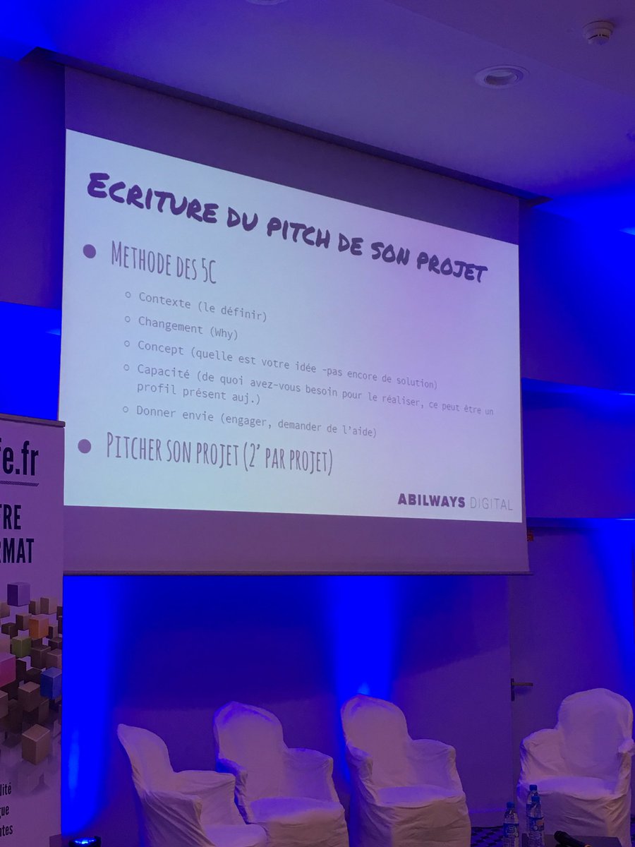 EFEmanagement's tweet photo. Méthodologie des 5C pour pitcher un #projet : contexte, changement, concept, capacité, donner envie #HackTonPlanDeFormation #DLM2016 #Pitch https://t.co/FNuu4Iq5FK