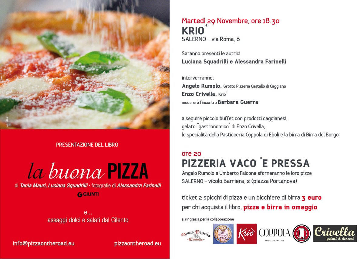 squadrilla75's tweet photo. Ci vediamo a #Salerno questa sera con #LaBuonaPizza e le luci d'artista (ma ci sono pure #muridautore e convegno su A.Gatto) @GiuntiEditore https://t.co/6p4o6HH89K