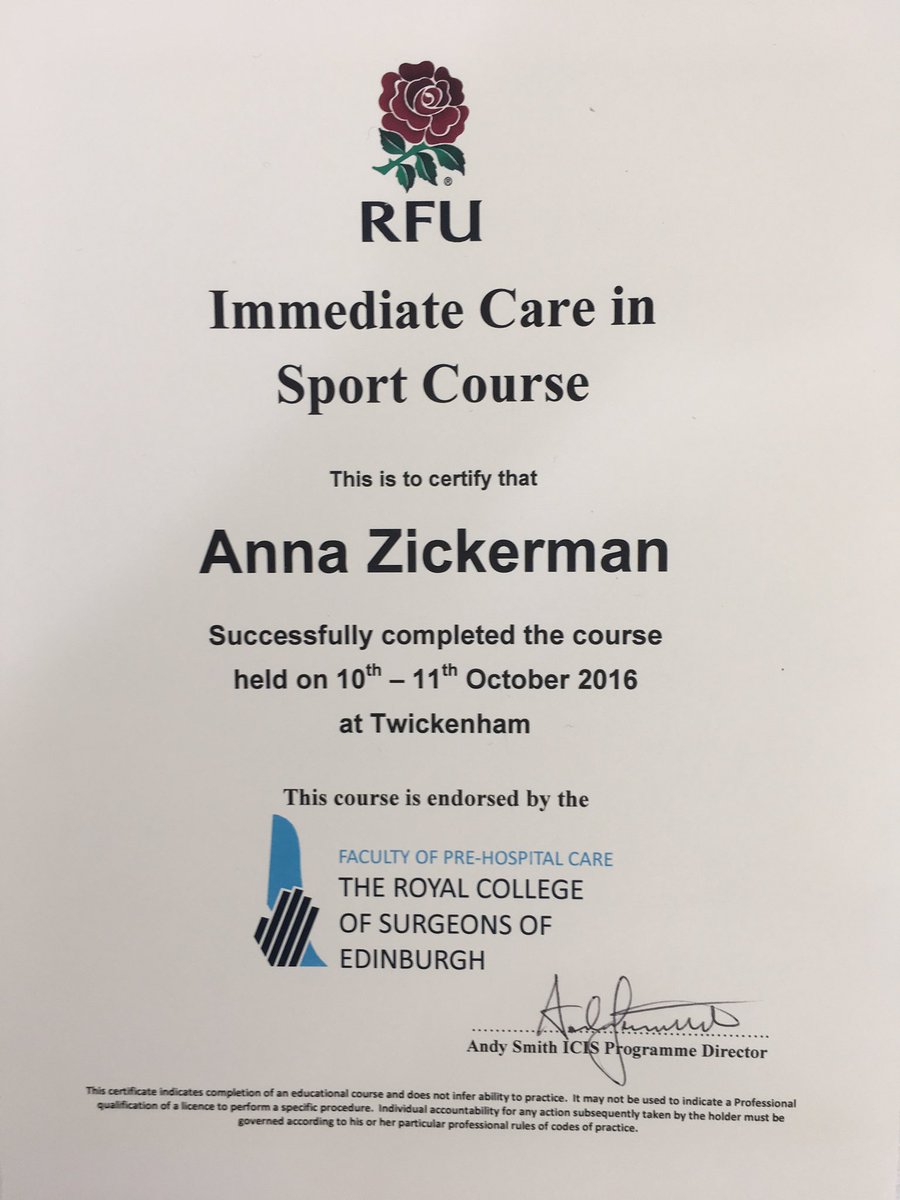 ZickermanAnna's tweet photo. Thank you @RFU for an amazing course @Twickenham. Prepared for any #injury on the field #sportsmedicine #trauma #immediatecareinsport #dubai https://t.co/aThWSdcQe2