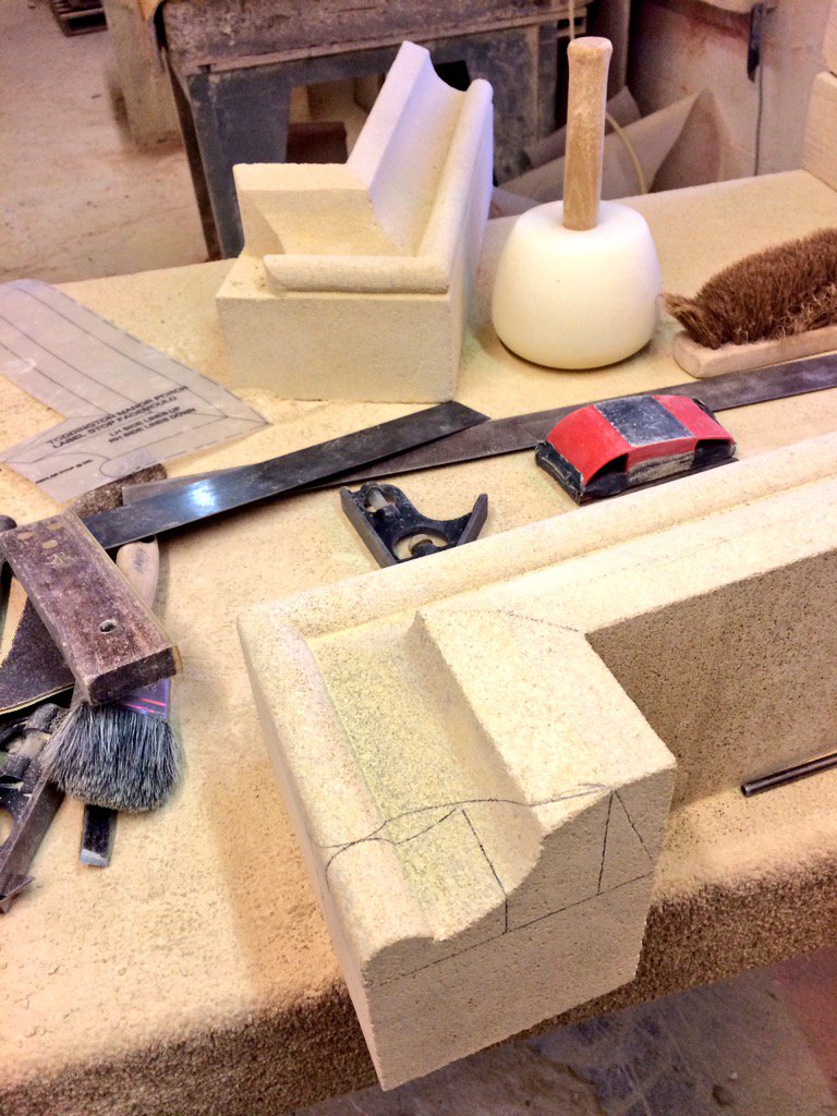 DailyDAlessio's tweet image. Work in progress. Label stop in Clipsham limestone #stonemasonry