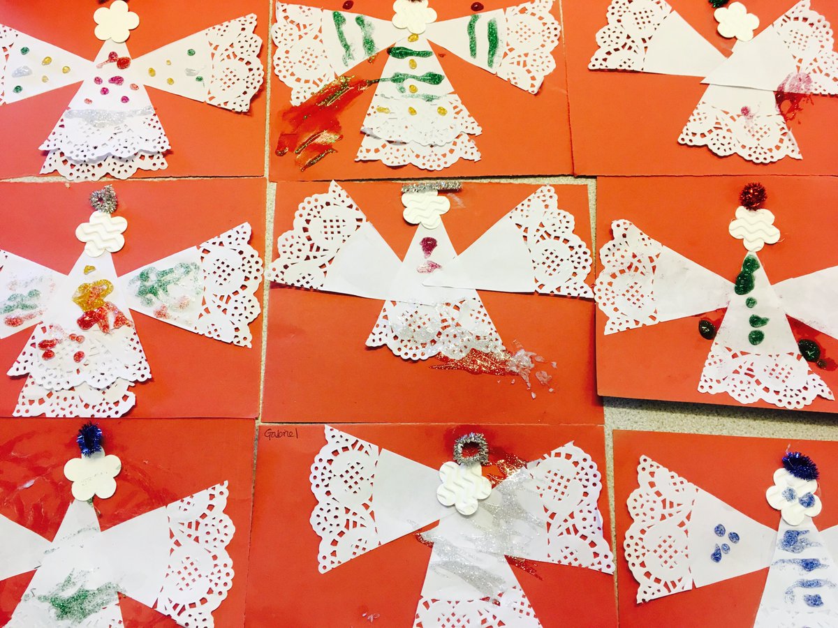 #Advent making angels today at Caterpillars and thinking about getting ready. The Angel Gabriel told Mary to get ready to have baby Jesus.