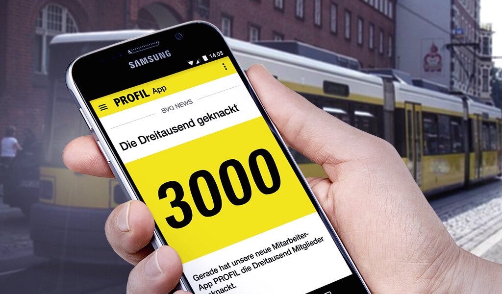 Wow! Within one week our customer #BVG has 3.000 employees signed up for their app. They prove: an #EmployeeApp is a game changer for #IC!