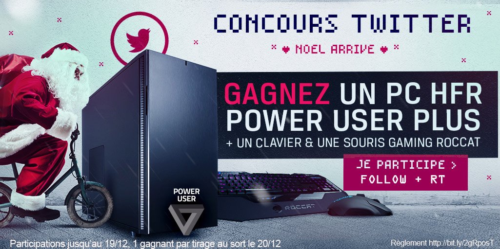 [JEU 🎅 Follow <a href="/ShopHFR/">Shop HardWare.fr</a> + RT] A gagner :
✴1 PC HFR Power User Plus shop.hardware.fr/fiche/AR201202…
✴1 pack <a href="/ROCCATFrance/">Turtle Beach France (ex ROCCAT)</a> shop.hardware.fr/fiche/AR201609…