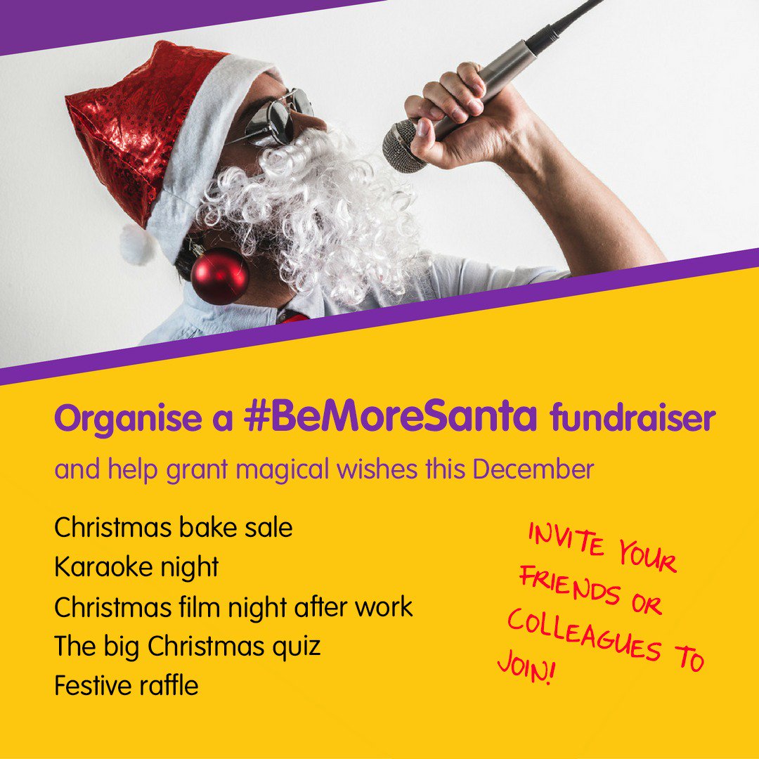 BeMoreSanta's tweet photo. Maybe you are a #SocialSanta and are up for arranging a bake sale, karaoke or quiz fundraiser? Do it! #BeMoreSanta https://t.co/iY0jywOa7n https://t.co/NFrBziz03a