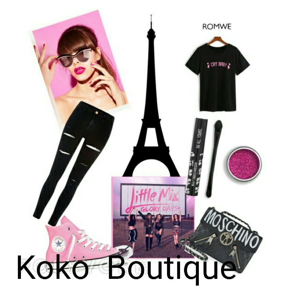 BoutiqueKoko's tweet photo. Don't be a Cry Baby In Paris #fashionsets #outfitideas4you #sunglasses #blackrippedjeans #pinkconverse #littlemix #t-shirts #moschinobag https://t.co/AtIzR6aHTR