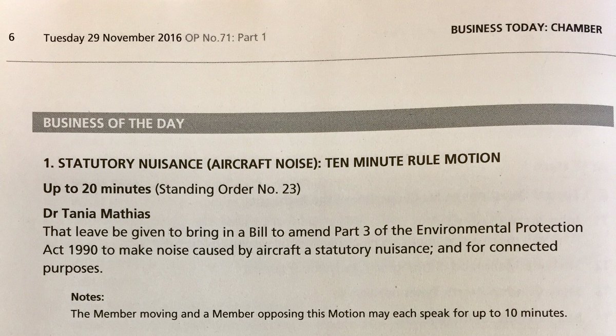 tania_mathias's tweet photo. Today in Parliament I'm calling for a Bill to make aircraft noise a statutory nuisance. https://t.co/OIzKf45RtW