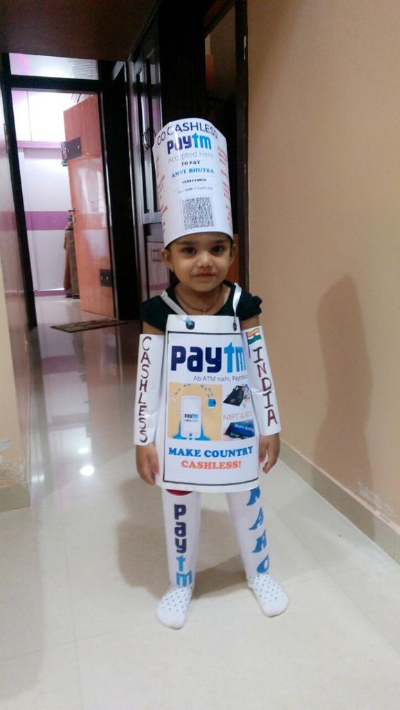 <a href="/vijayshekhar/">Vijay Shekhar Sharma</a> 
<a href="/PMOIndia/">PMO India</a> 
#MyNiece 
#fancydress
#paytmkaro 
#CashlessIndia 
MakeCountryCashlesd
#Paytm 
#blackMoneycleanup 
#Namonamo