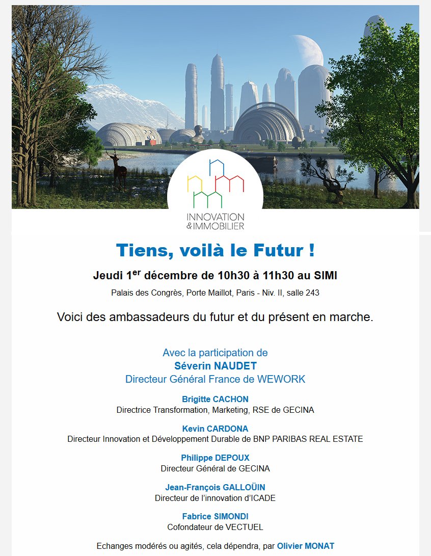 PhDepoux's tweet photo. Tiens, voilà le SIMI ! 
RDV jeudi pour parler nouveaux espaces &amp; nouveaux usages https://t.co/GrvtI1J1uo #SIMI2016 https://t.co/XhTgkma22V