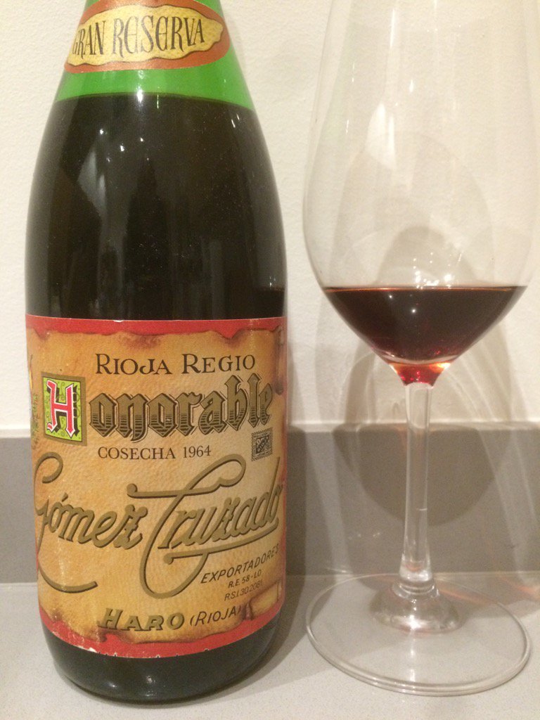 Wine of the day: still loads of life left in this old beauty, a 1964 Gran Reserva from <a href="/b_gomez_cruzado/">B. Gómez Cruzado</a> #finewine