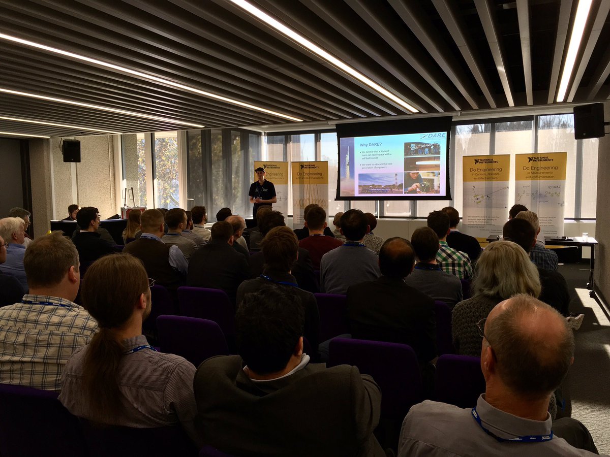 niukie's tweet photo. Felix Lindemann from @DARE_TUDelft on the #NIDays London stage now talking about their record-breaking space rocket Stratos II @tudelft https://t.co/9zq7KtFKyV