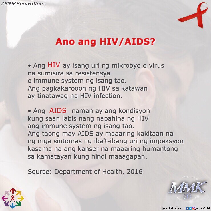 MMKOfficial's tweet photo. Ano nga ba ang HIV o AIDS? Narito ang ilang impormasyon mula sa Department of Health. #MMK25 #MMKSurvHIVors https://t.co/2bp2nBaR0K