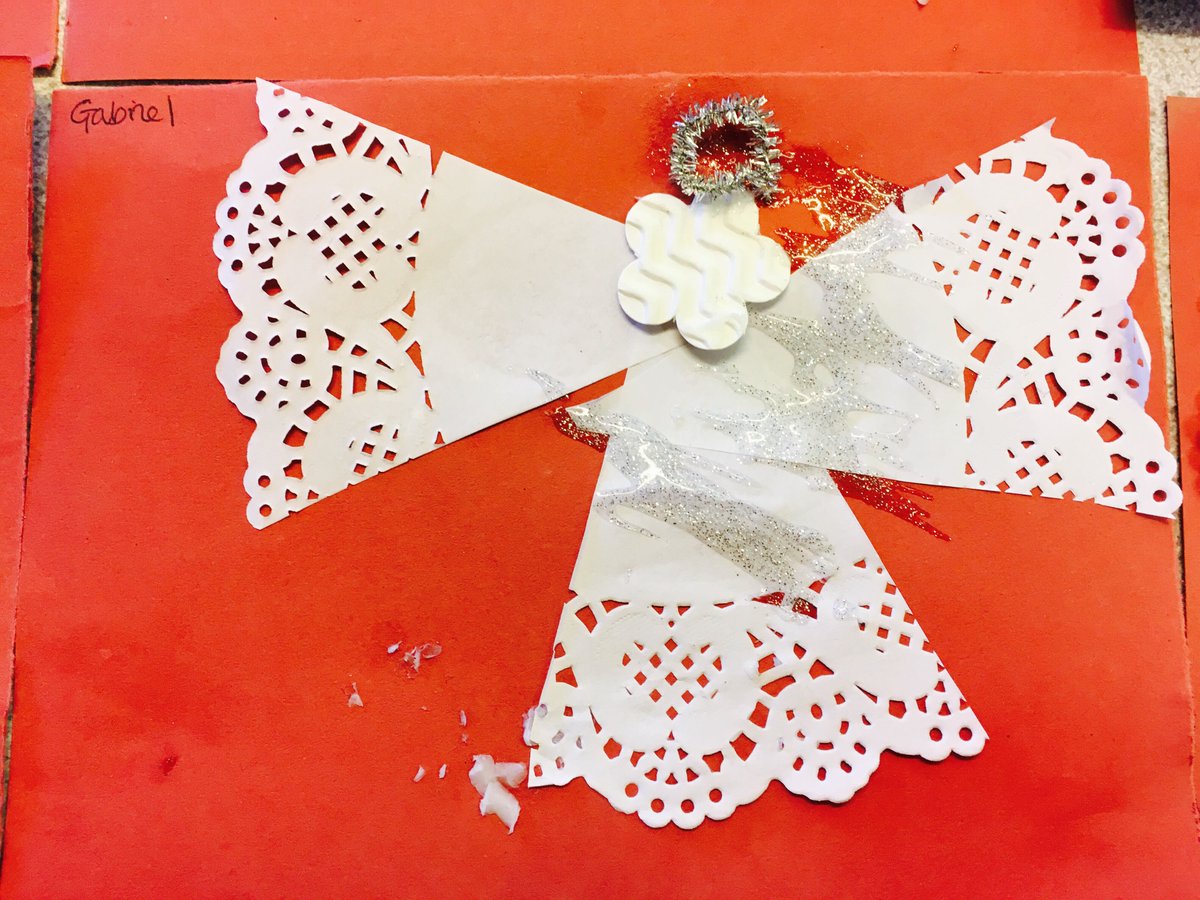#Advent making angels today at Caterpillars and thinking about getting ready. Here’s Gabriel’s Angel Gabriel!
