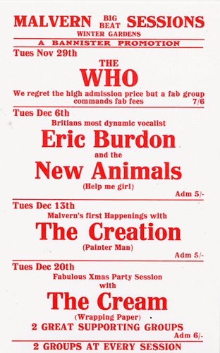 TheWho's tweet photo. #50YearsOfTheWho 29 Nov '66: The Who are back at the Winter Gardens, Great Malvern @MalvernTheatres plus more fab groups due in December too https://t.co/5TUqM9E5Ck