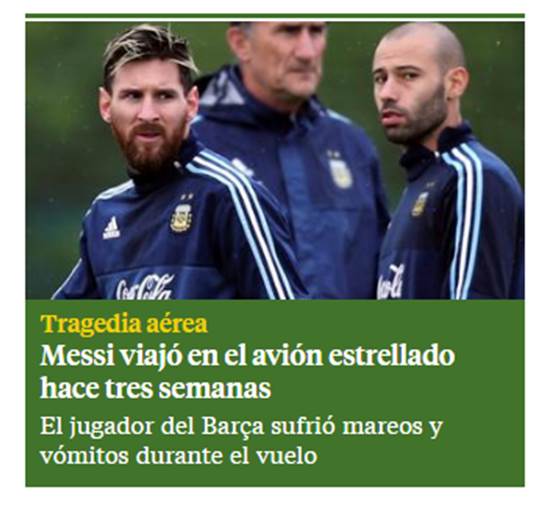 oscarpenon's tweet photo. Ojo Messi se mareó en el avión que hoy ha sufrido un accidente. Es broma no? yo no sé que Periodismo estudié en la Universidad... https://t.co/jy7Vf9L5iK