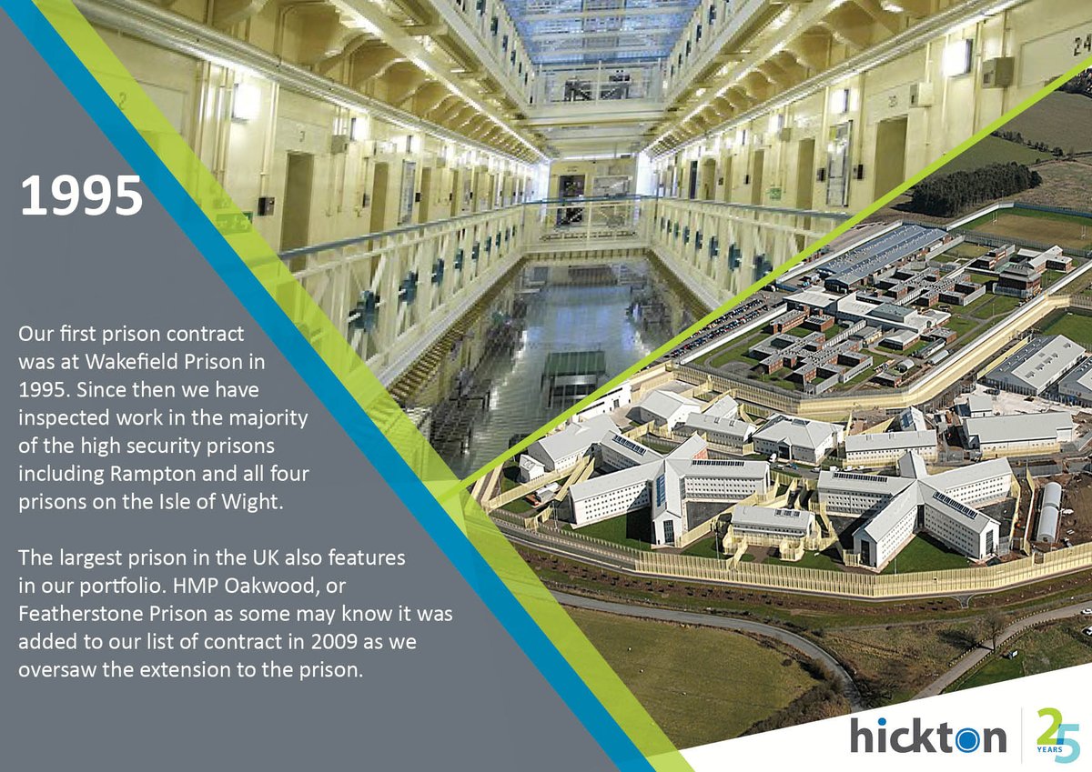 In 1995 we completed our first #prisonproject #WakefieldPrison and the most recent one #HMPOakwood #Inspection #Quality #Clerkofworks