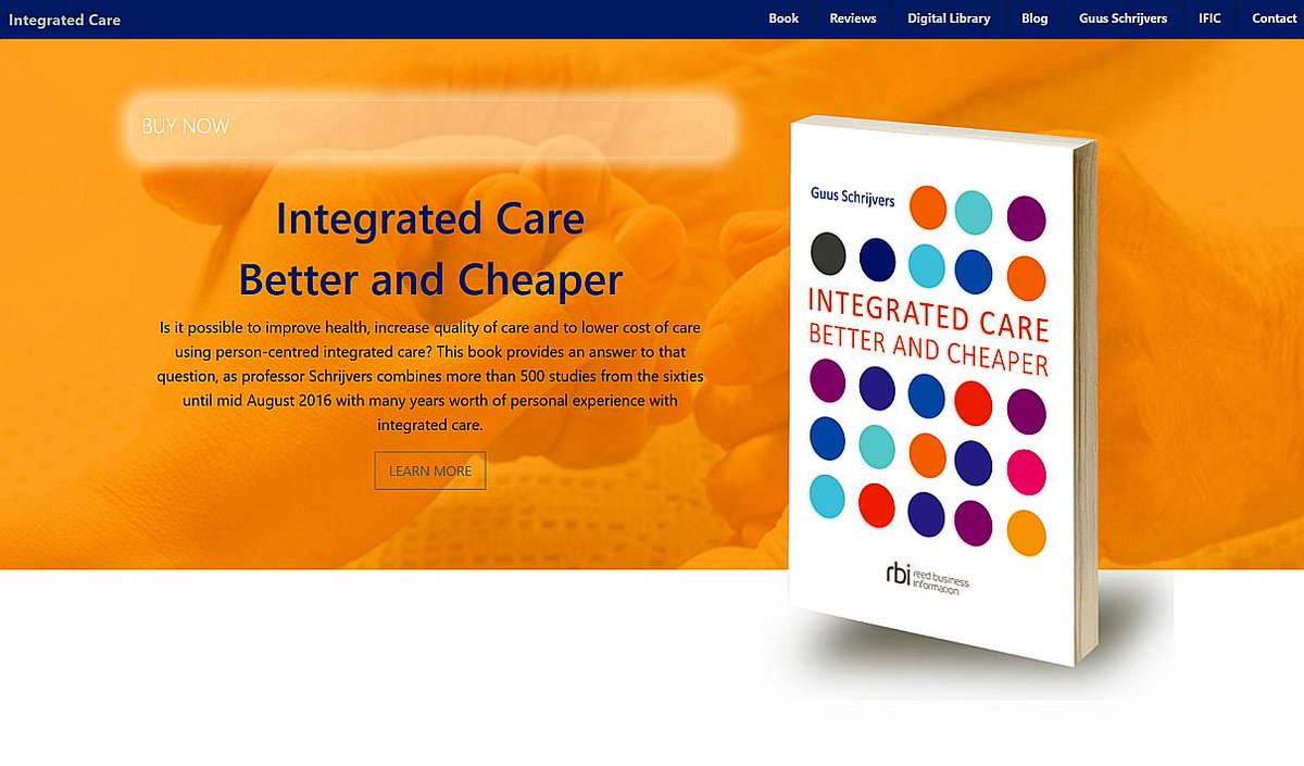 Mijn nieuwe boek is uit: 'Integrated Care: better and cheaper': bit.ly/2gENkg7