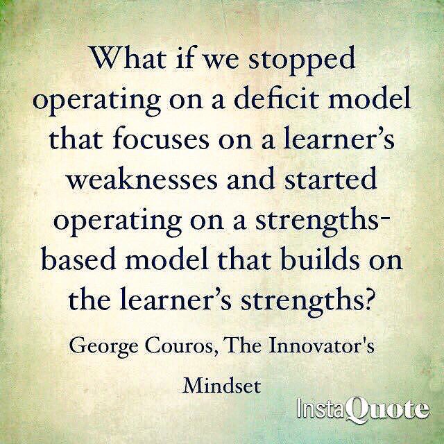 RodneyHetherton's tweet photo. We must 👀 for the strengths in our learners. Show them their possibilities. Empower them to do great things. #COLchat. https://t.co/Y5CGCMWsuy