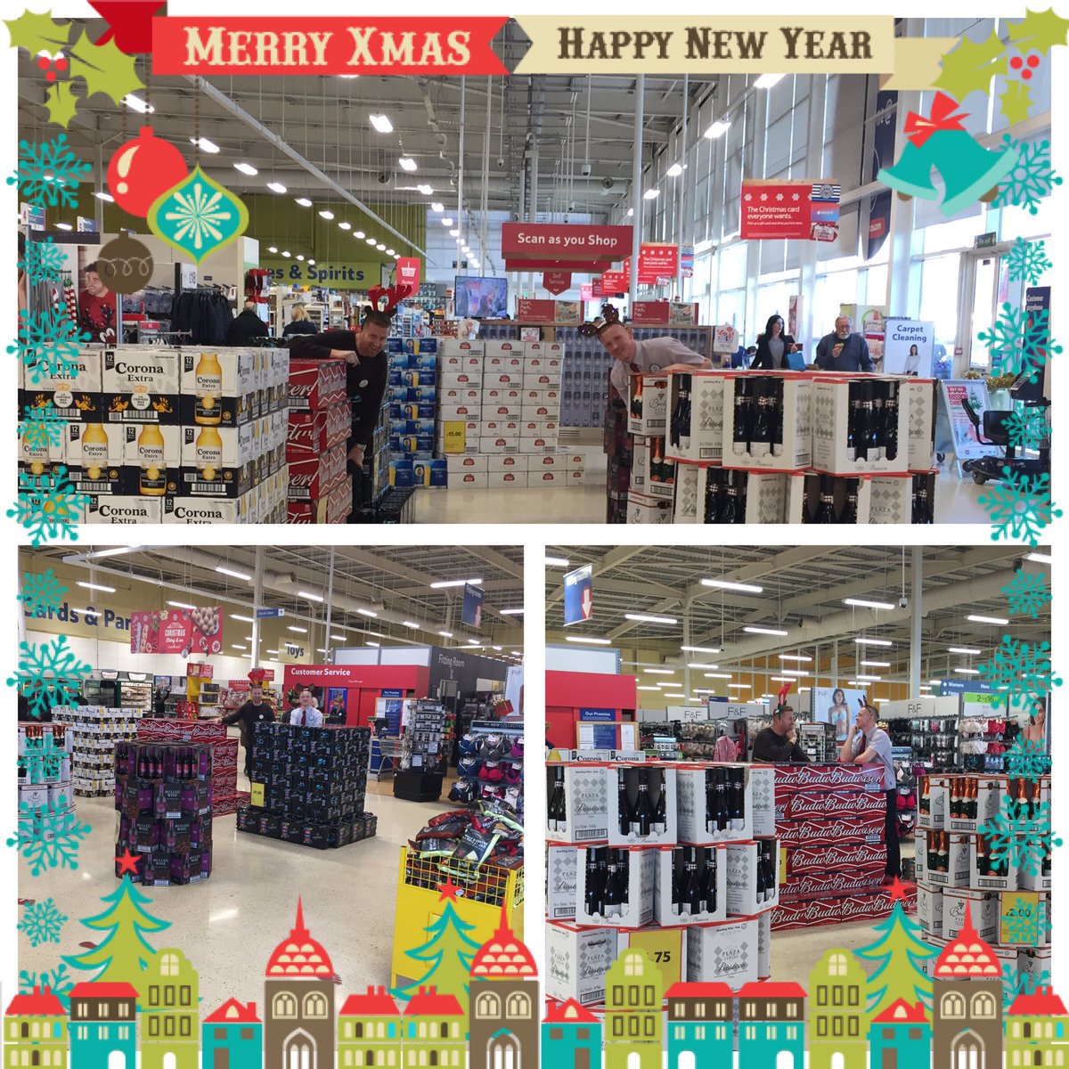 Stacesb's tweet photo. #tradingchristmas @TescoStockport  @mattcarr3 @andywelsh01 @victoria1608 @Llittle25 🎄🍺🍷🍸 https://t.co/ICY130np7h