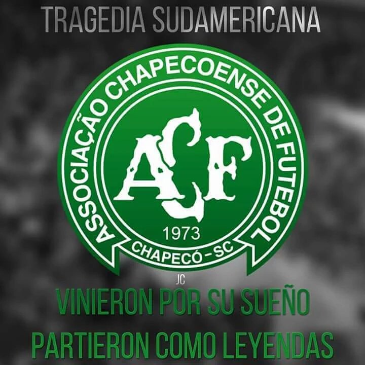LosDisplicentes's tweet photo. Triste noticia. Hoy más que nunca Somos rivales no enemigos. #FuerzaChapeco https://t.co/BD7kqfG9pu