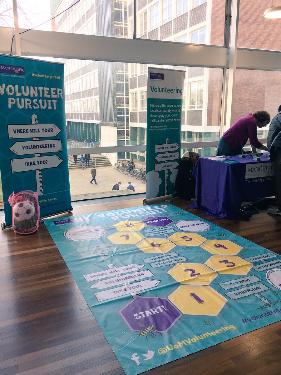 UoMVolunteering's tweet photo. Happy #GivingTuesday! Head over to Renold Building for the Making a Difference Fair. Play Volunteer Pursuit to find out how to give back! https://t.co/yv1vWDoKmT
