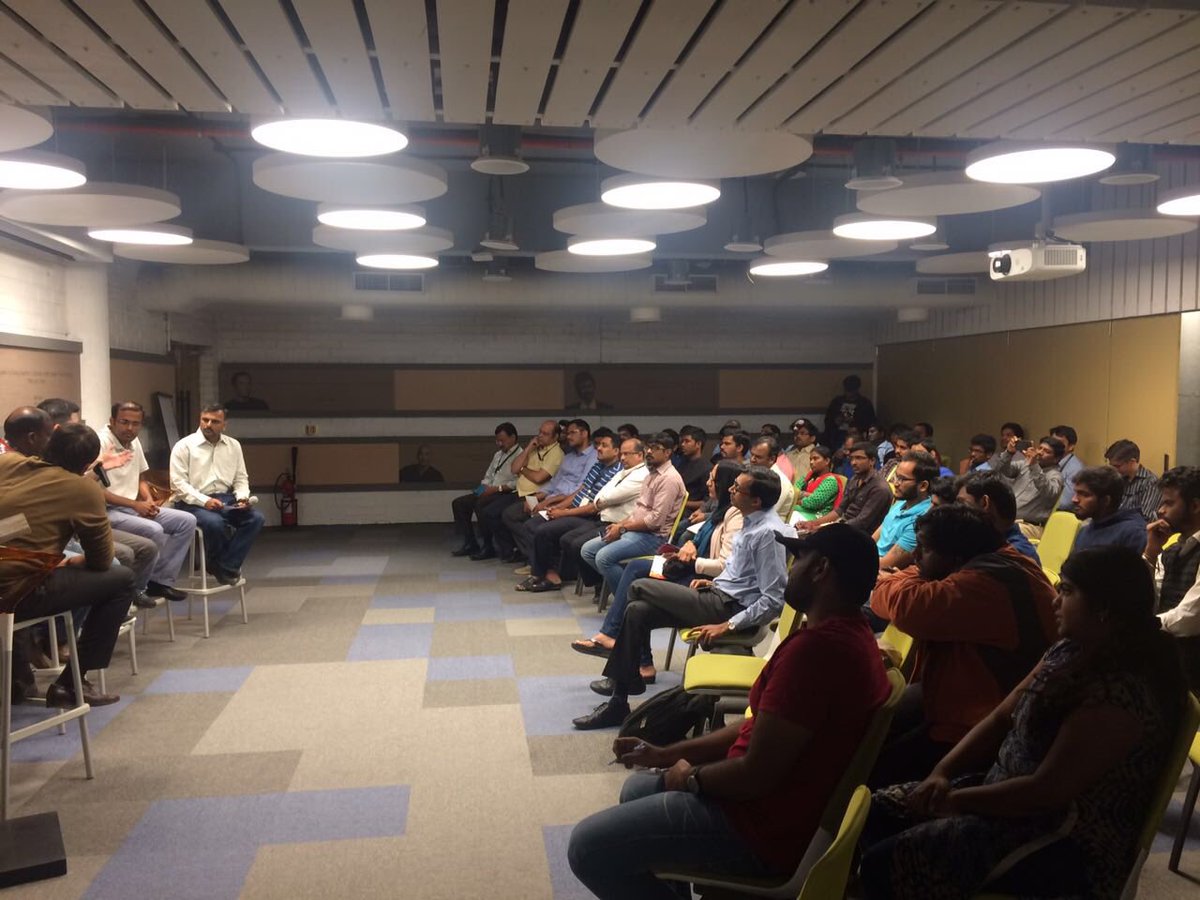 THubHyd's tweet photo. Lively discussion at #Startup-#Corporate Connect on #AR, #VR, #MR and the opportunities to offer a more immersive #customer #experience https://t.co/rTiurR4Nfd