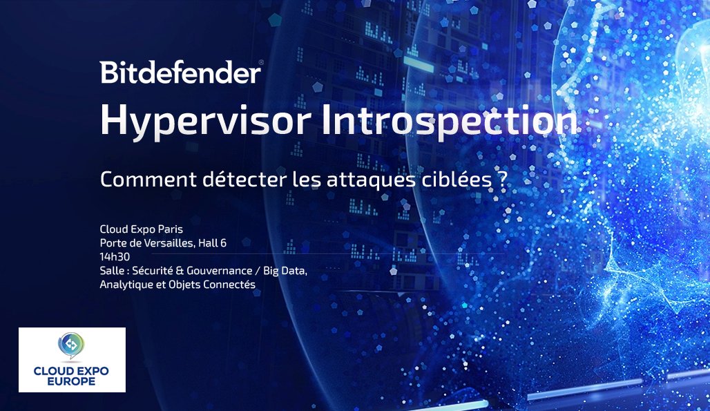 BitdefenderPro's tweet photo. Le #LiveTweet de la présentation de l'Hypervisor Introspection commence dans 15 min.
#BitdefenderHVI #StayTuned #CEEParis https://t.co/cG6RRHpDLd