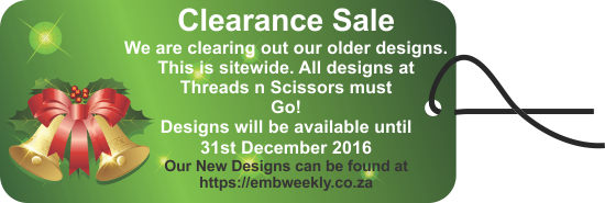 ThreadsnScissor's tweet image. #Christmas $1.25 #ClearanceSale #SiteWide
Until 31 December 2016. 
buff.ly/2fMsb4z
#embroidery #specials