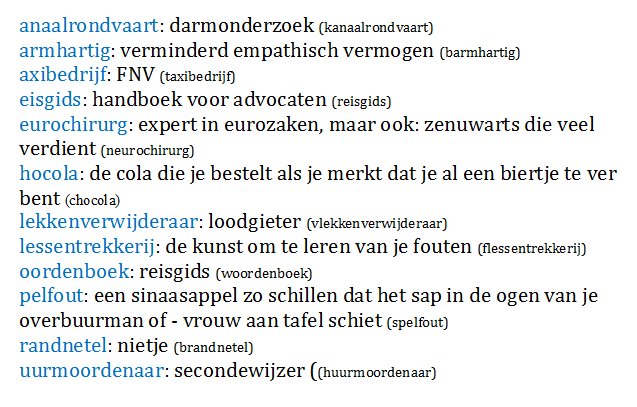 Enkele voorbeelden van ingezonden #eologismen: