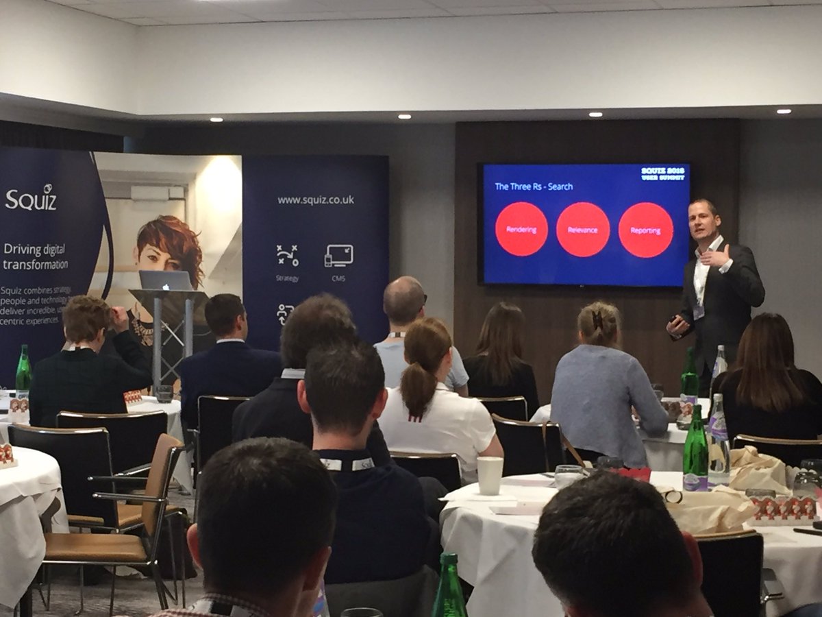 squizuk's tweet photo. @gordongrace of @funnelback tells us the 3 R's of search: rendering, relevance and reporting 👍🏼 #squizedinburgh16 https://t.co/FJQ2R4nabc