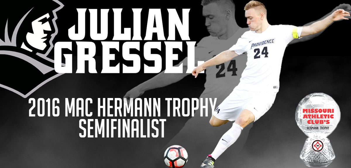 PCFriarsMSoccer's tweet photo. Congrats to @JulianGressel on being named a semifinalist for the 2016 MAC Hermann Trophy selected by @NSCAA ! #GoFriars https://t.co/9ZOnyCRqW5