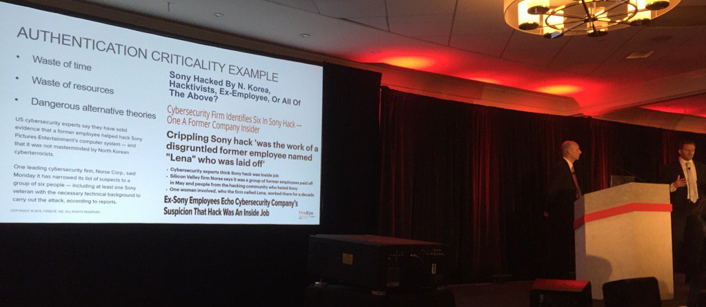 taosecurity's tweet photo. 10 yrs responding to intrusions, only 2 true insider threat cases, says @Mandiant Marshall Heilman. #FEYECyberSummit https://t.co/1M3DeA2CpF