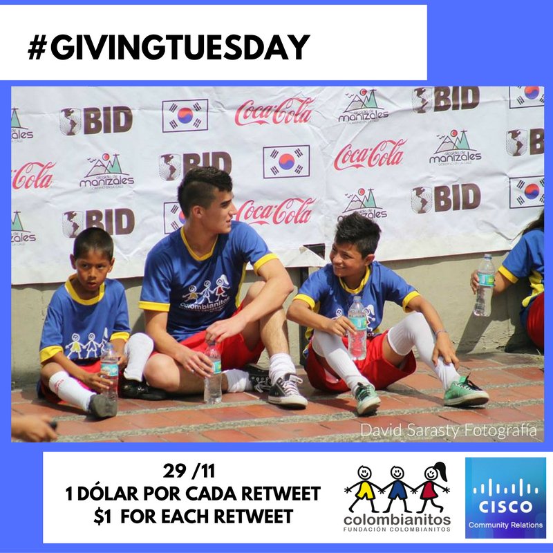colombianitos's tweet photo. Comparte este tweet con tus amigos y familia. Por cada RT de este mensaje https://t.co/ipBOh6k5ia @CiscoCitizen donará $1 a @colombianitos https://t.co/TmhfycP44w