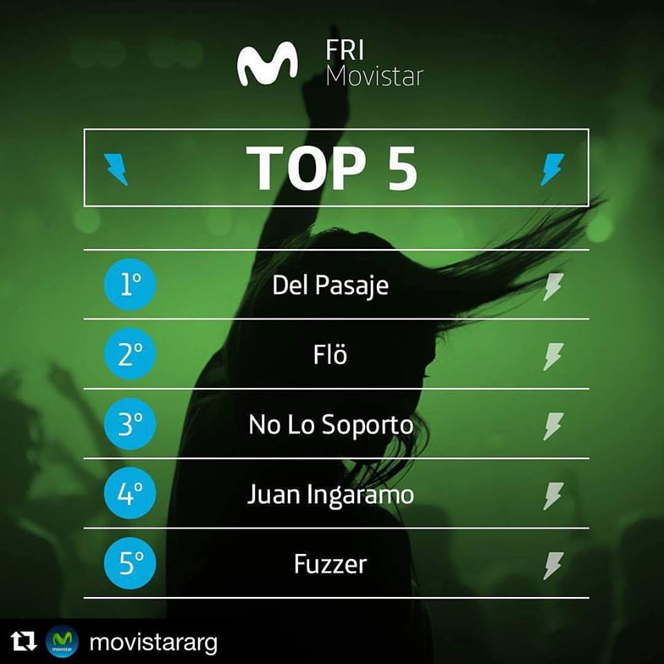 GeiserDiscos's tweet photo. Estas son las bandas más escuchadas de #FRIMovistar esta semana: Del Pasaje, @FloSexteto, @no_lo_soporto, @juaninga y Fuzzer
Baja la app! https://t.co/eNxnYCOKQV