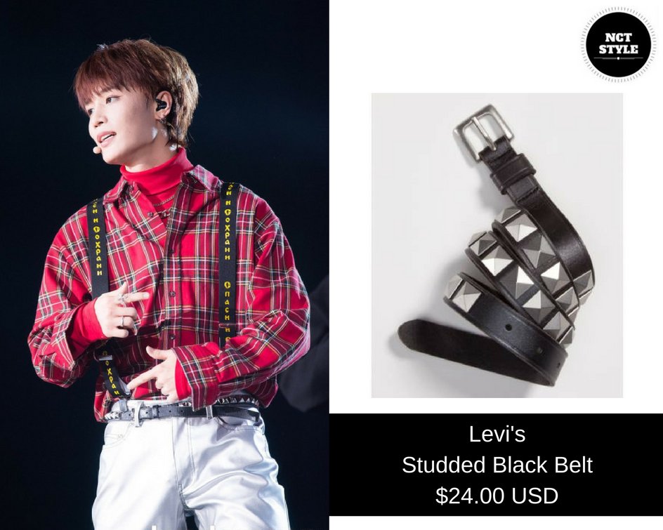NCT_Style's tweet photo. 161127 [#NCT #TAEIL 2016 Super Seoul Dream Concert]- $24.00 USD Levi's Studded Black Belt #태일 #NCT127 #NCTStyleTaeil #NCTStyle https://t.co/7pmWlBRnd0