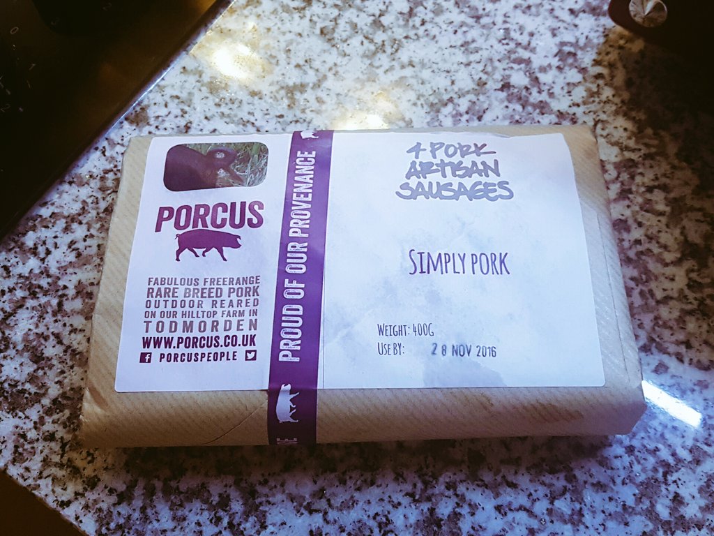 NicolaWhite28's tweet image. On the menu tonight sausage &amp;amp; mash!!! Thanks @porcuspeople Can't wait to give them a taste #Todmorden #porcus #farmfood 👍