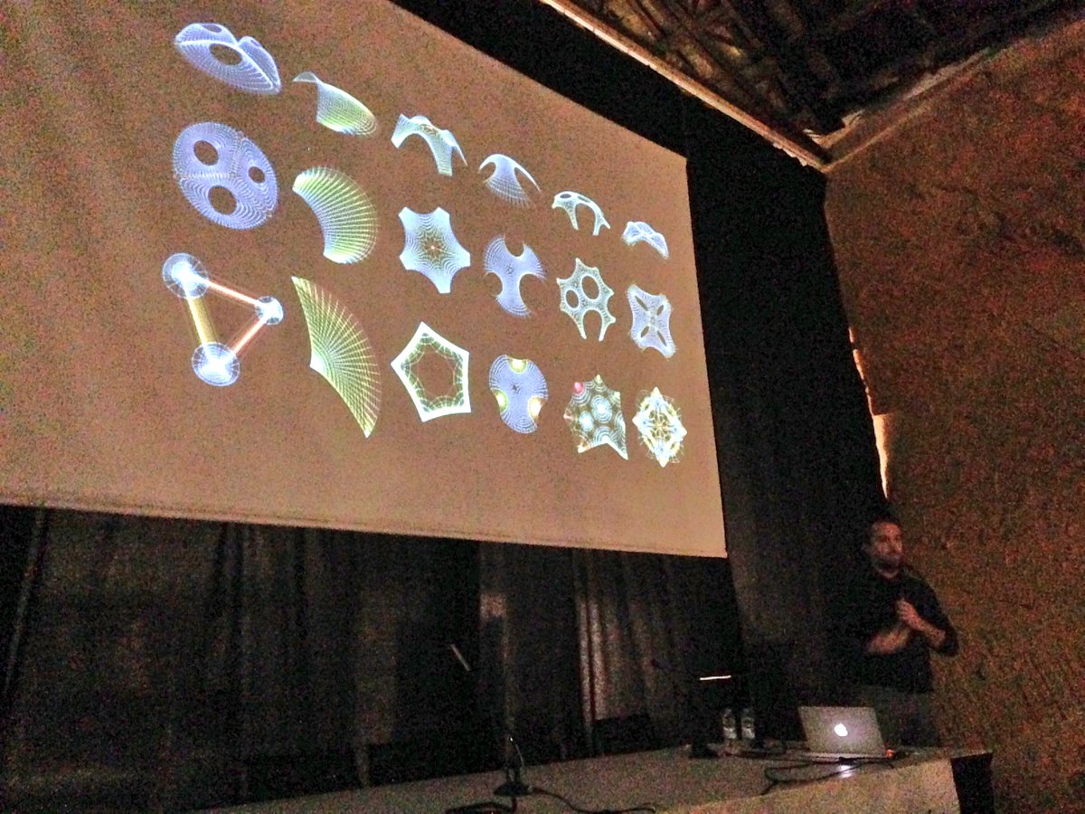 IAAC's tweet photo. Discovering beautiful compression forms with  #PhilipBlock at #IAACLecture #RhinoVault https://t.co/LJ65s8WMVa