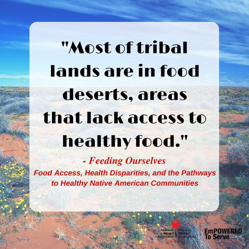 AHA_EmPOWERED's tweet photo. Take action! Get involved in improving access to healthy food 4 #NativeAmerican communities here: https://t.co/gps1hRpgDG #Natives4Heart https://t.co/Lrs0ZngHH4