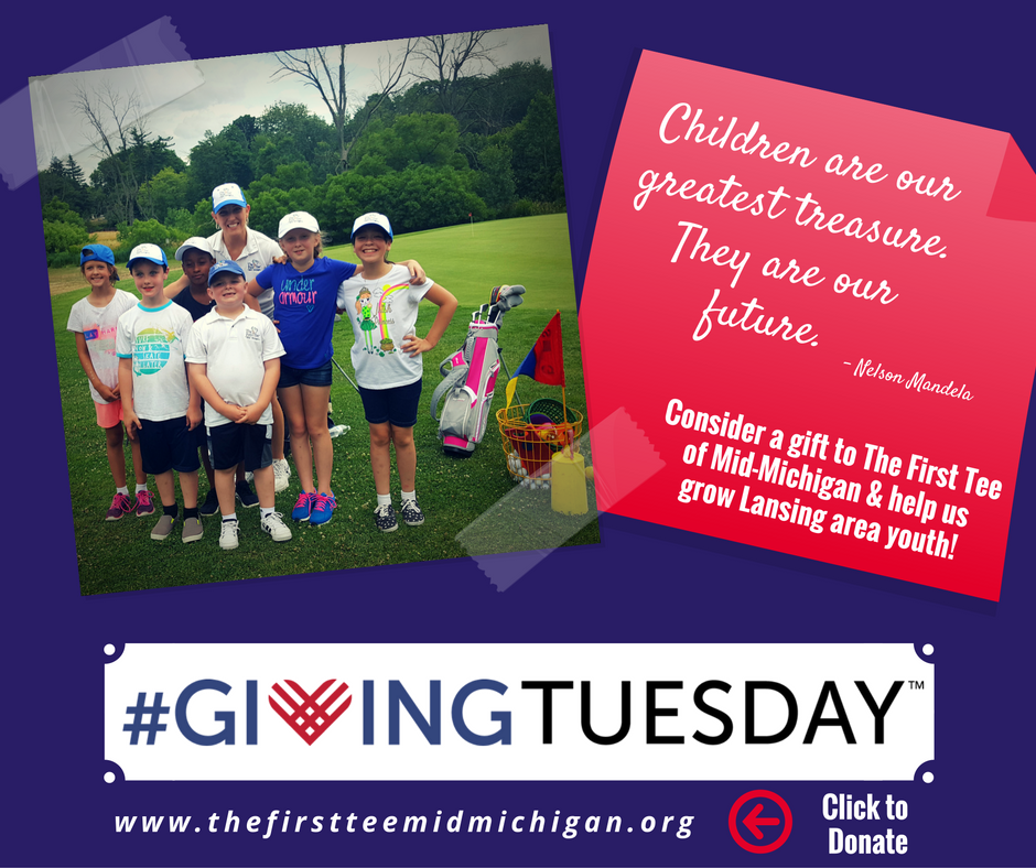 FirstTeeMidMich's tweet photo. A donation to #TFTMM helps to grow the next generation of future Lansing leaders. #GivingTuesday Click to give: https://t.co/HKFfKdpbLP https://t.co/xDm9c6QZf4