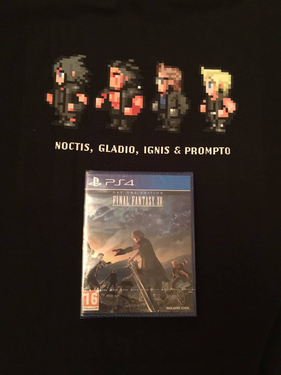 JuicyGameReview's tweet photo. It is time.... #FFXV #Hype Thanks to @Adipoo for the tee #ConsoleYourself 👊🏻

#gaming #ps4 #rt #finalfantasy #ffxv https://t.co/arX4H6KsSc