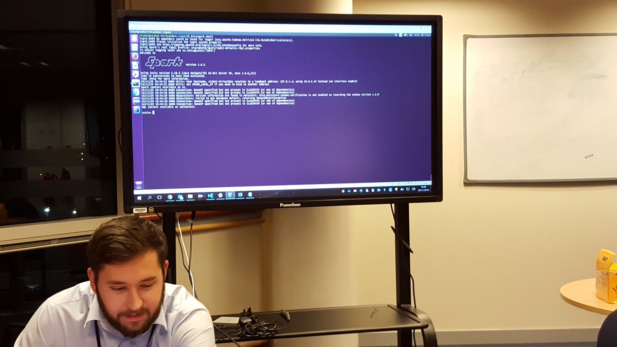 vis714's tweet photo. Spark on the big screen... #TechCh2016 https://t.co/CMZQOZ4DFU