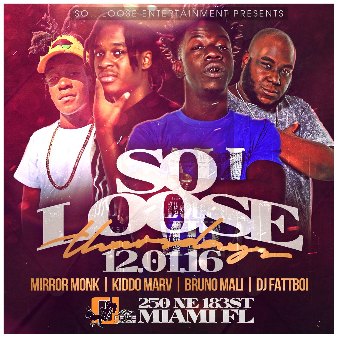 imsoloose's tweet photo. THURSDAY | @brunomali X @kiddomarv X @mirror_monk X @djfattboi | #soloosethursdays @theofficemiami1 #everythingHD https://t.co/agUMXCADYP