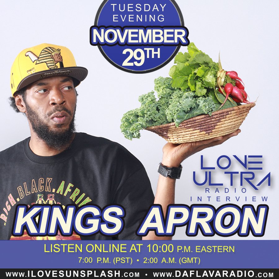 ILEXPROJECT's tweet photo. TONIGHT @LoveUltraRadio our guest Chef Zu @kingsapron #KingsApron #ChefZu #EatClean #Wellness #Workshop #Community #ATLanta https://t.co/0Or17yWUcX