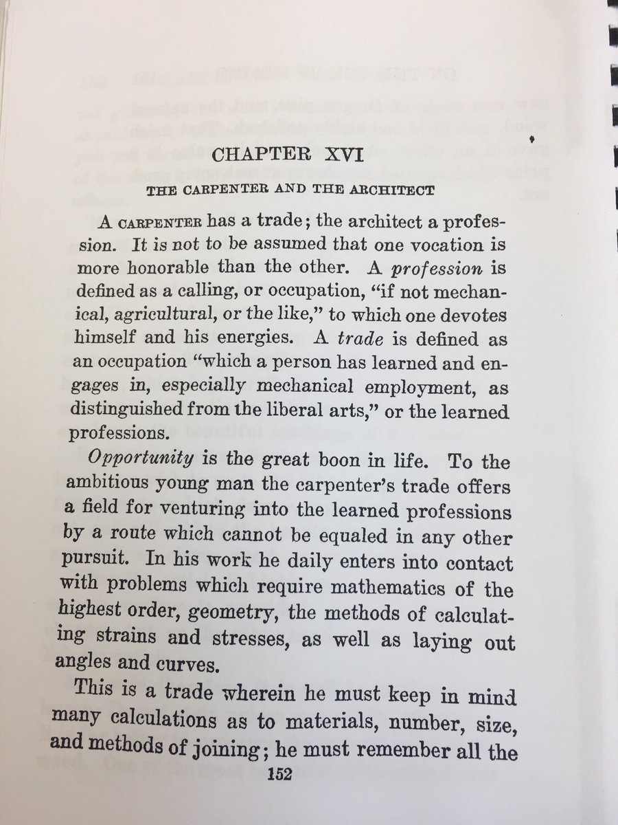 constructionERC's tweet photo. Great showing #Level1JoinersERC #Carpentry book for boys first published 1914 with the awesome carpenter and architect chapter introduction https://t.co/NGH2bsaEvS